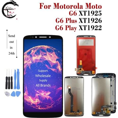 LCD With Frame For Motorola Moto G6 XT1925 LCD G6 plus XT1926 Display Screen Touch Digitizer Assembly G6 play XT1922 Display New