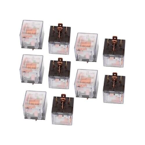 DC 24V 100A 5 Pins SPDT Clear Shell Green Light Car Automotive Alarm Relay 10pcs