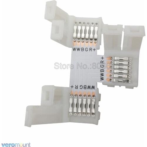 10pcs/lot 5pcs/lot 12mm 6PIN 6 Pin RGB+CCT T shape No Soldering Easy Connector For RGB CCT 5 in 1 LED Strip 6 PIN Connector