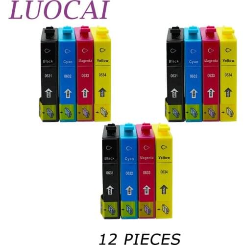 12X LuoCai Ink Cartridge Compatible T0631 T0632 T0633 T0634 For Epson Stylus C67 C87 C87 Plus CX3700 CX4100 CX4700 Printer