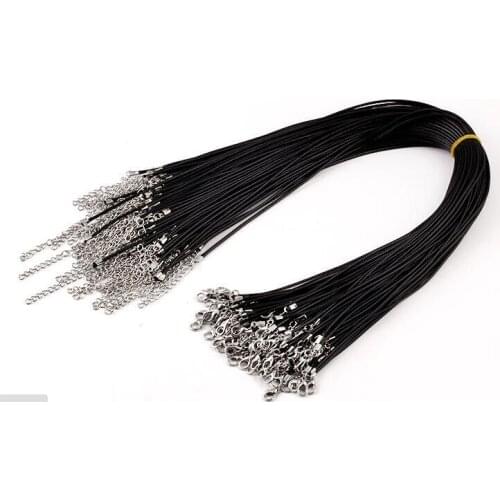 150pcs Wholesale Black Leather Cord Snake Choker/Necklace Men Women 5cm Extender Chain with Lobster Clasp DIY jewelry accessory