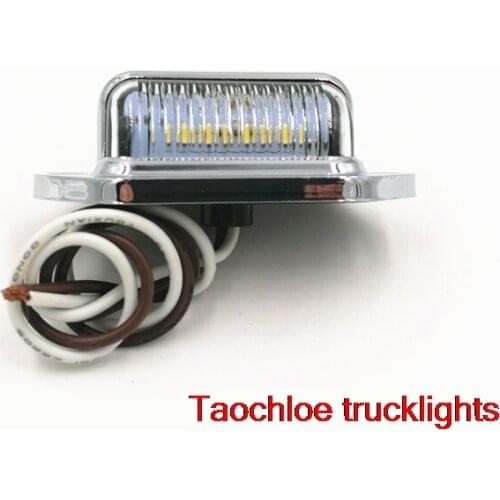 2x 10-30v chrome 6LEDs Trailer License Plate Light Lamp Bulbs Truck Number Plate Light for Motorcycle Boats Automotive RV
