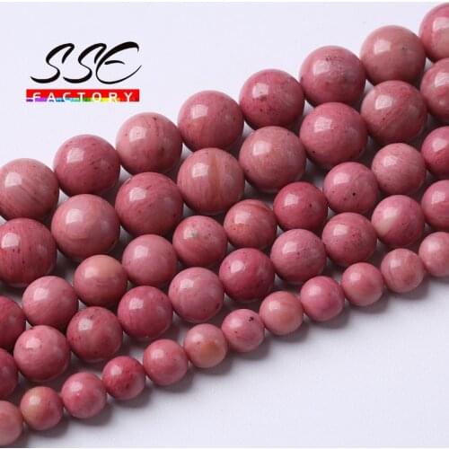 5A Natural Smooth Red Rhodonite Stone Beads Rhodochrosite Round Beads For Jewelry Making Diy Bracelet Accessories 4 6 8 10MM 15"