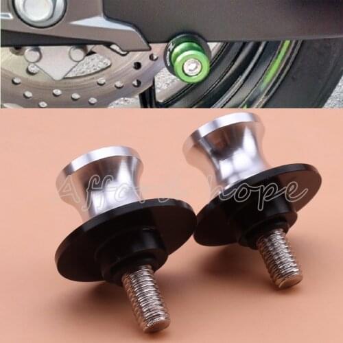 8mm Motorcycle Street Racing Road Bike Anodized Swingarm Slider Spools Stand Screws Silver Universal Fit for Honda CBR600RR