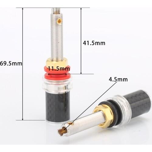 Audiocrast PS001 Rhodium plated Carbon fiber Binding post Banana socket Speaker terminal Speaker plug binding post Longer