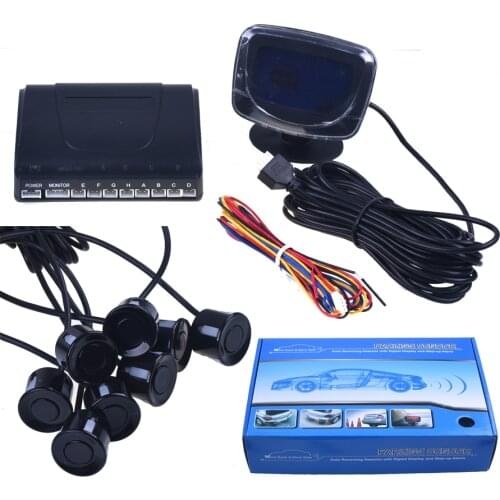 Car Parking Sensor Reverse Backup Radar LCD Display 12V 8 Sensors 22mm voice Auto Detector System Kit for All Cars