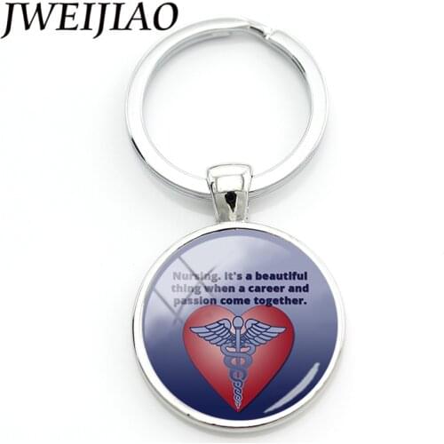 JWEIJIAO Thank A Nurse Keychain Medical Staff Medical Caduceus Key Chain Doctor Nurse Graduation Gift DO51