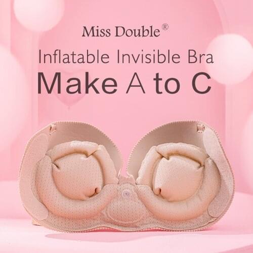 Miss Double Inflatable Bra Invisible push up Lingerie Sexy women Strapless lift up Bralette for wedding party underwear backless