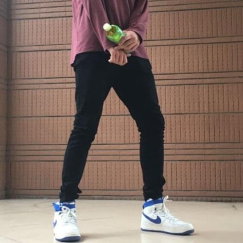 Men High Quality Slim Fit Black Skinny Cotton Jeans Male Hip Hop Fashion Casual Elastic Denim Trousers Pencil Pants
