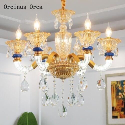 European luxury Golden Crystal Chandelier living room dining room bedroom French fashion glass crystal chandelier