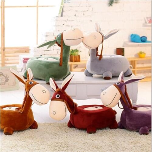Fancytrader 50cm Big Plush Donkey Tatami Chair Soft Stuffed Giant Animal Donkey Kids Sofa Baby Present