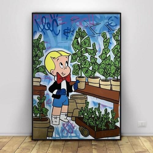 Graffiti Art Alec Monopoly Only Canvas Painting Posters and Prints Rich Money Tree Wall Art Picture Cuadros Home Decoration Room