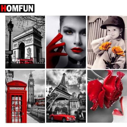 HOMFUN Full Square/Round Drill 5D DIY Diamond Painting "Beauty flower" 3D Diamond Embroidery Cross Stitch Home Decor Gift