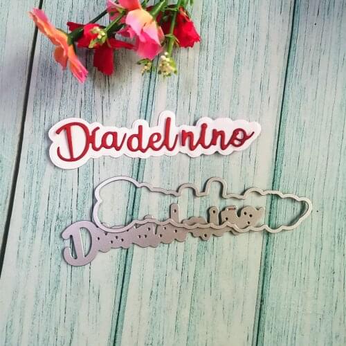 Spain Word"Childrens Day" Metal Cutting Dies for Craft Die Stencil Template Scrapbook Embossing Knife Mould Blade Card Dies Cut