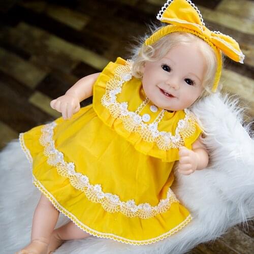 Hoomai 20" Smiley Lifelike Reborn Baby Doll Soft Silicone Vinyl Dolls Toy for Child Birthday Reborn Baby Doll