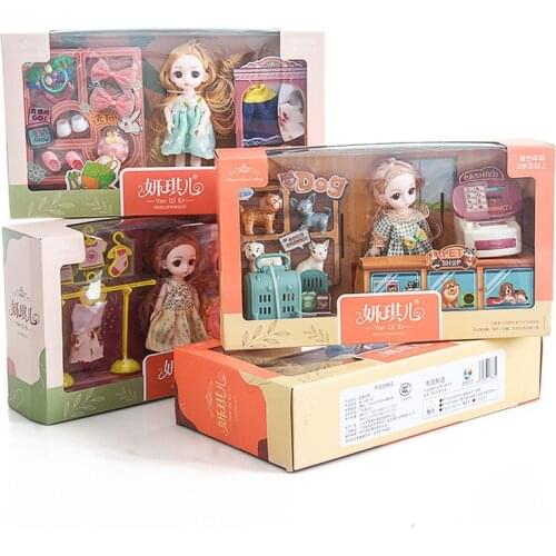 16 CM DIY BJD Dolls Gift Pack Different Doll Life Scene Pretend Play BJD Dolls Toys 1/8 Joint Movable BJD Dolls For Girls Toys