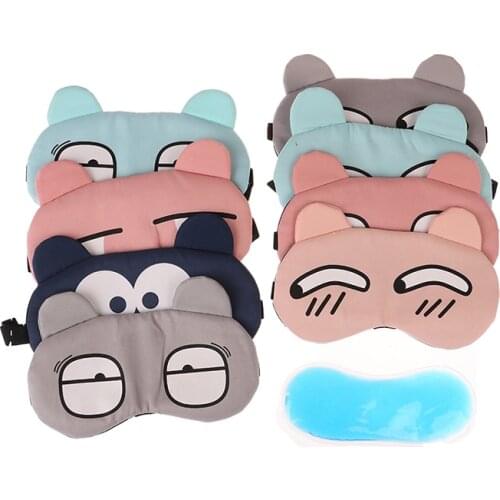 Sleeping Eye Mask Soft Padded Sleep Travel Shade Cover with Cooling Gel Pad Travel Rest Eye Shade Cover Blindfold