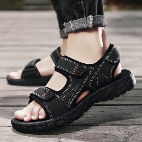 Leather Sandals Mens 2021 New Summer Fashion Shoes Slippers Sandalias Hombre Chaussure Homme