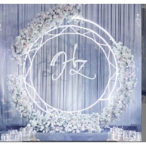 New wedding props, iron ring rack, sun flower door, wedding background decoration, wedding ring arch