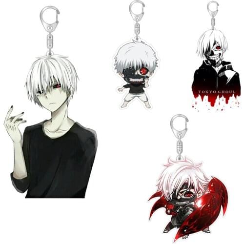 Tokyo Ghoul Keychain Kaneki Ken Key Chain Pendant Acrylic Anime Accessories Cartoon Key Ring