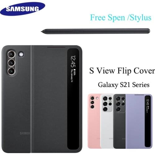 Original 2021 Samsung Galaxy S21 Ultra S21 PLUS 5G Smart Mirror Leather Wallet Flip Case With SPEN Stylus S-View Flip Cover