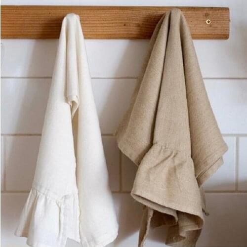 100% Linen Catch Selvedge Facial Cleansing Towel Hanging Hand Towels Luxurious Bacteriostatic Fast Drying Kitchen Towel