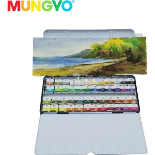 12/24/48 Colors MUNGYO Professional Watercolor Paint Sets, Acuarela Solid Water Color Metal Box ,colour Pigment Is Very Strong