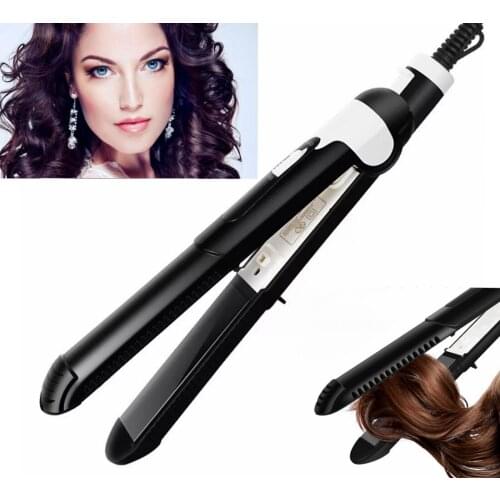 2 in 1 Professional Hair Staightener Hair Curler Ceramic Hair Flat Lron Hairs Straightening Corrugated Styling Tool Portable