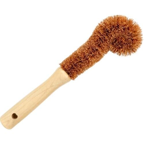 Cleaning Brush Glass Decontamination Pot Brush Oil Degreasing Coconut Palm Cup Brush Long Handle Bottle Brush Non-stick Skillet