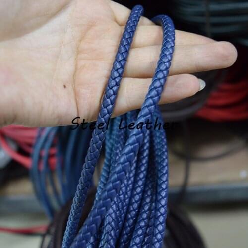 5m/lot Approx 6mm blue Round Leather Cord DIY Rope Thread for Jewelry Making Decorative Handicrafts Accessories Leather Strings
