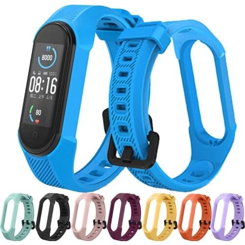 Silicone watch strap for xiaomi mi band 5 bands straps sport watchband for miband 5 NFC Bracelets Waterproof Wristband Loop