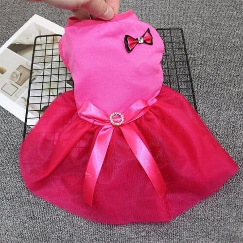 Thin style Comfortable pet clothes cute dog cat vest clothing soft breathable fashion dog Teddy Pomeranian Dress