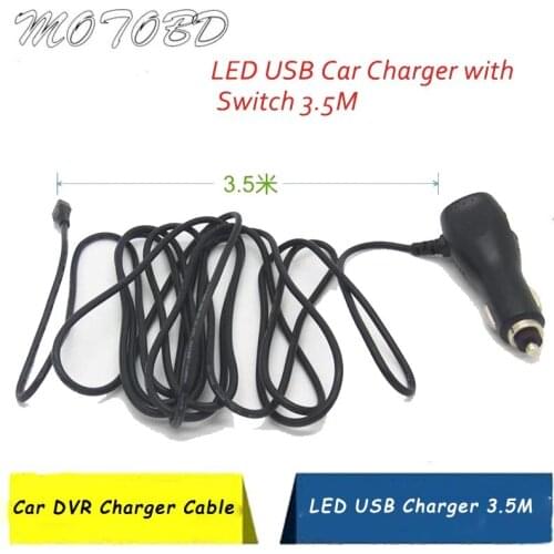 Universal LED USB Charger Adapter For Car DVR Camera GPS Navigation Input 10V - 40V Ouput 5V 2A Cable Length 3.5m