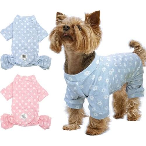 Cosy Cotton Pink Dog Pajamas Jumpsuit Puppy Cat Winter Clothes for Medium Dogs