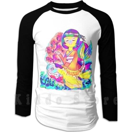 Kawaii Japanese Girl hoodie long sleeve Kawaii Japanese Japanese Girl Girls Fish Sakura Koi Pretty Cute Artistic