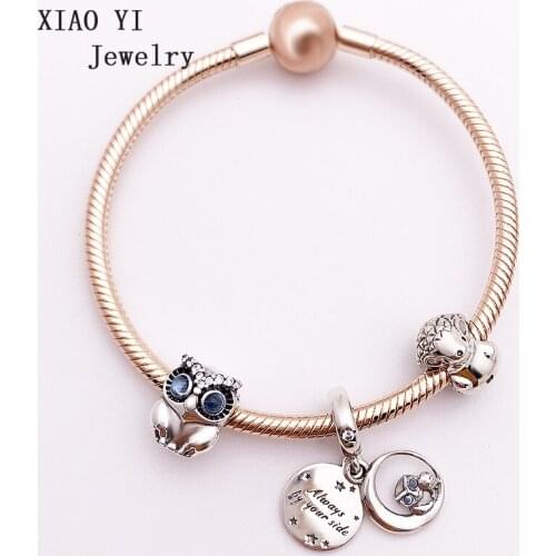 XIAOYI jewelry 100% s925 winter Christmas 2019 new the owl friend string act the role of a gift to girlfriends bracelet gentle