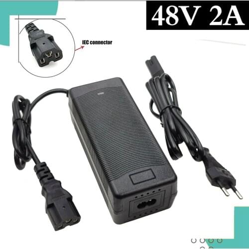 48V 2A lead-acid battery charger for electric bicycle scooter with high quality IEC connector