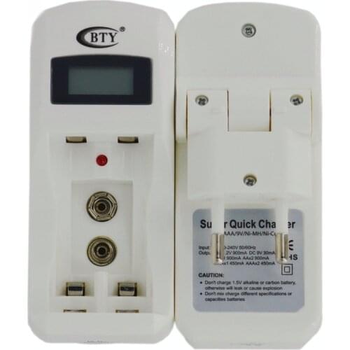 BTY C-902 US EU Charger LCD Fast Quick Speed Smart Charger for AA AAA 9V Ni-Cd Ni-Mh Rechargeable Battery