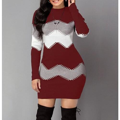 Autumn and winter long striped long-sleeved long-sleeved multicolor self-cultivation new fashion long knitted multicolor sweater