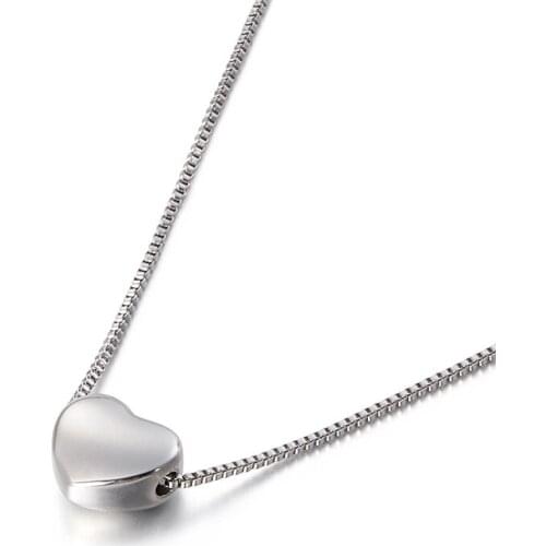 Fashion Trendy Small Cute Heart Women Necklace Color Color Gold Stainless Steel Lovers Jewelry Gift Valentines Day Present