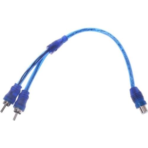 1 Female RCA 2 Male Splitter Connector Stereo Audio Signal Adapter Cable Wire