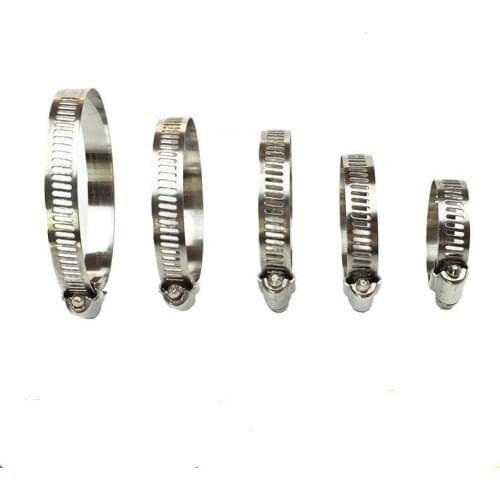 10pcs/lot 8-12mm High Quality Screw Worm Drive Hose C Clamp Clip 304 Stainless Steel Hoop Pipe