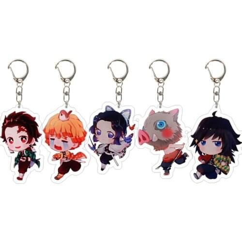 10 pcs/lot Anime Demon Slayer Kimetsu No Yaiba Keychain Anime Key Chain keyring pendant toy gift