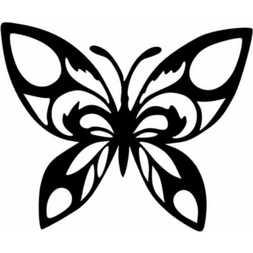 12*9.8CM Small Cute Butterfly Window Decals Vinyl Car Stickers Individual Animal Car Styling Black/Silver C9-1652