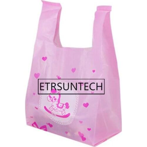 500pcs Cute Cartoon Bread Bag Plastic Candy Cookie Gift Bag Wedding Party Favor Takeaway Food Wrapping Shopping Bags