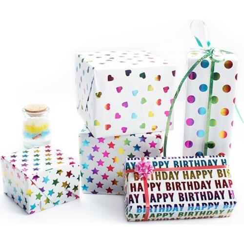 50x70CM Hot Stamping Gold Foil Party Gift Wrapping Paper For New Year Gift Christmas Gifts Birthday Present Wrap 10sheets