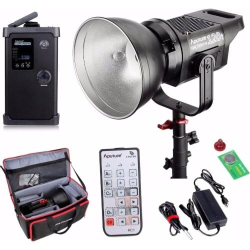 Aputure LS C120t Kit Studio Continuous lighting bowens-mount LED video light TLCI/CRI 97 + 2.4GHz Wireless Remote V-mount Plate