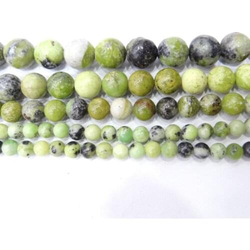 Wholesale Natural Stone Yellow Turquoises Round Beads 6 8 10 12 MM Fit Diy Charms Beads Jewelry Making Accessories
