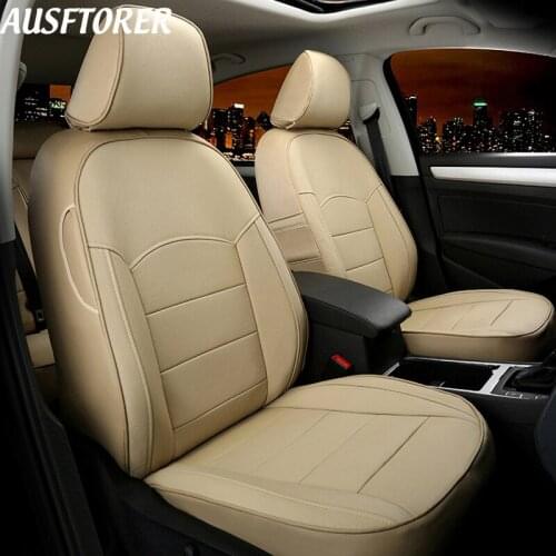 AUSFTORER Front& Rear Cowhide Leather Seat Covers for BMW X4 Series 2014-2017 Genuine Leather Car Seat Cover Cushion Accessories