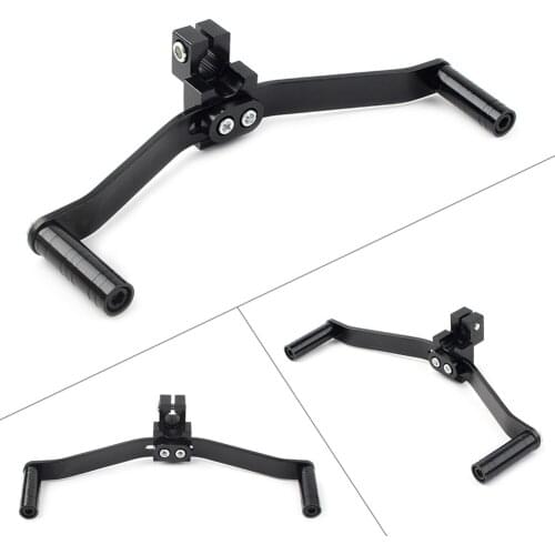 Black CNC Aluminum Motorcycle Dual Way Gear Shift Lever Footrest Pedal Shifter 21cm Universal